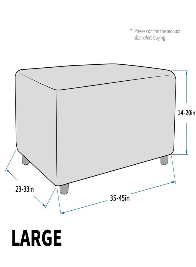 MAXIJIN Velvet Ottoman Slipcover Stretch Square Rectangle Footstool Slipcover Folding Storage Ottoman Covers for Living Room with Elastic Bottom (Ottoman Large, Peacock Blue) - Image 3